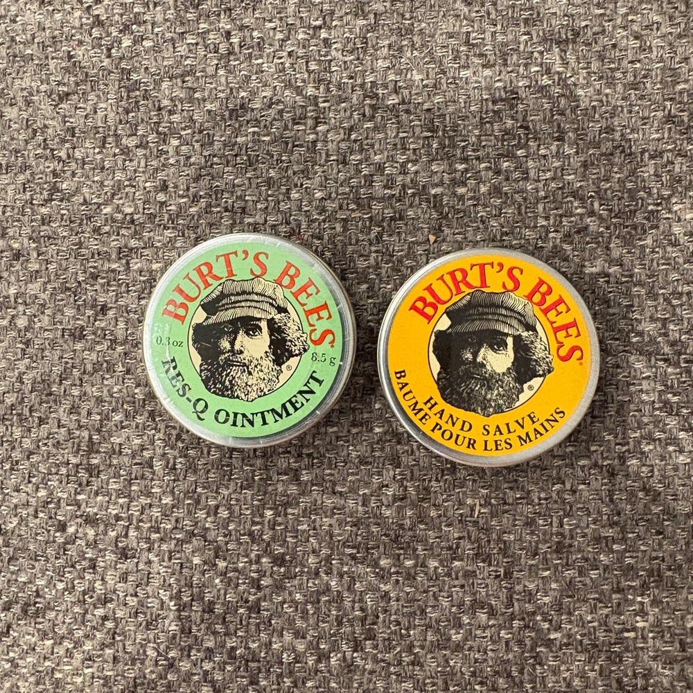 Burt's Bees Res-Q Ointment & Hand Salve Tin Duo - Yellow & Mint NWOT